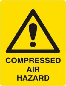 WARNING - COMPRESSED AIR HAZARD – Part No. W 268